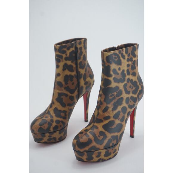 Christian Louboutin Bianca Bootie Size 35.5 NIB $1295 Leopard 120MM Platform - Picture 4 of 10